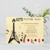 フューチャー・ロック・スター・ベイビーシャワーの招待状 招待状 (スタンド正面)