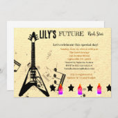 フューチャー・ロック・スター・ベイビーシャワーの招待状 招待状 (正面/裏面)