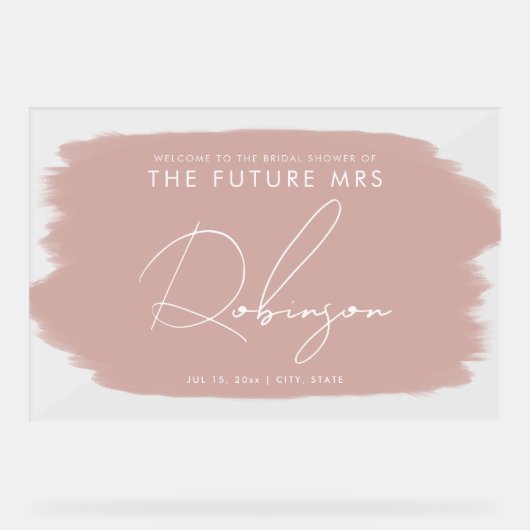 フューチャーMRSブライダルシャワー歓迎絵を描ダスティバラ アクリルサイン (正面)