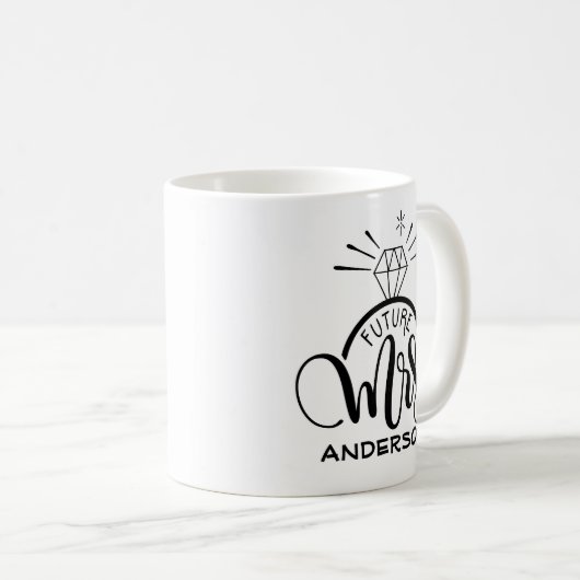 フューチャーMRS - パーソナライズされたエンゲージメント コーヒーマグカップ (正面右)