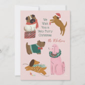 フューリークリスマスドユニークッグイラストレーション シーズンカード (正面)