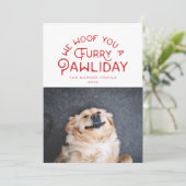 フューリーパウィデイタイポグラフィ |ペットをテーマにしたフォトホワイト シーズンカード (スタンド正面)