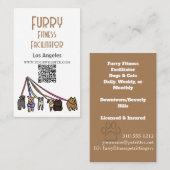 フューリーフィットネスファシリテーターロサンゼルスQRコード 名刺 (正面/裏面)