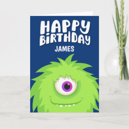 フューリーモンスターブルー誕生日 カード