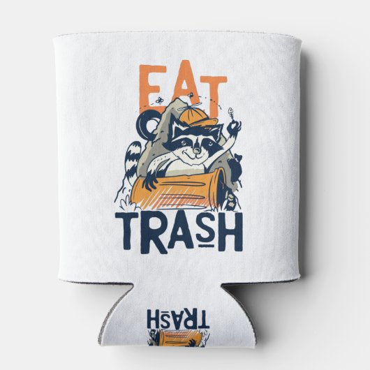 フューリーラクーン食べとゴミ文字 缶クーラー (裏面)