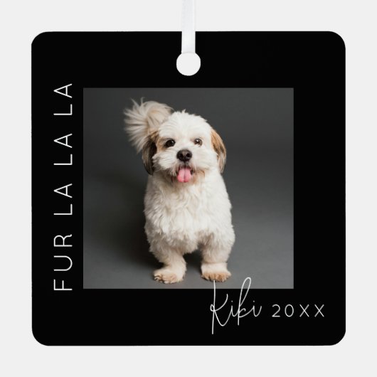 フューリーラララ | ペットフォトクリスマスツリー メタルオーナメント (正面)