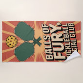 フューリー・ソーシャル・クラブのピクルボール ビーチタオル (正面)
