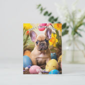 フューリー・フレンズでカスタマイズ可能なイースターの喜び ポストカード (スタンド正面)