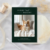 フューリー&ブライトシンプルドッグクリスマス2フォトグリーン シーズンカード