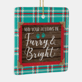 フューリー&ブライトホリデーサンタスクエアステッカー セラミックオーナメント (右)