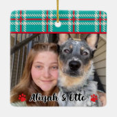 フューリー&ブライトホリデーサンタスクエアステッカー セラミックオーナメント (裏面)