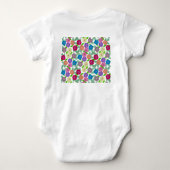 フヨウの花のベビー服 ベビーボディスーツ (裏面)