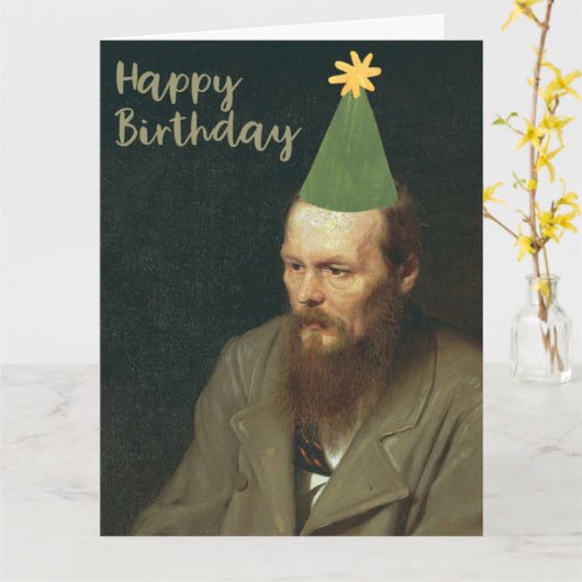 フヨドル・ドストエフスキーが言うハッピーバースデー! カード (黄色い花)