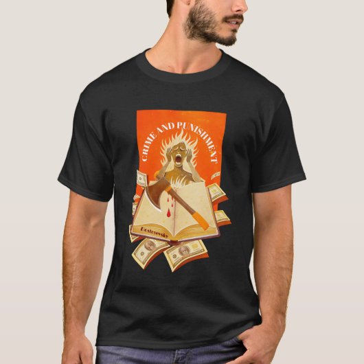 フヨドル・ドストエフスキー、犯罪と処罰 Tシャツ (正面)