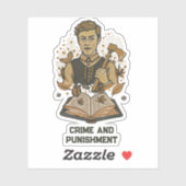 フヨードドストイエフスキー、犯罪と処罰の引用文 シール (シート)