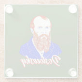 フヨードドストエフスキー – 幾何学的エレガントスタイル ガラスコースター (裏面)