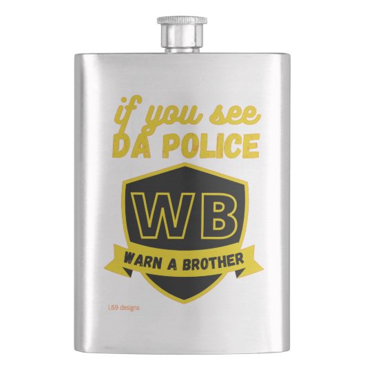 フラおもしろいック警告"BRO..." フラスク (正面)