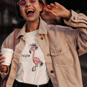 フラおもしろいミンゴ怒ドードルアートスケッチピンク Tシャツ