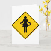 フラのたがの地帯のハイウェーの印 カード (黄色い花)