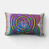 フラのたがの女の子のゲームの円形の円のデザイン ランバークッション (裏面)