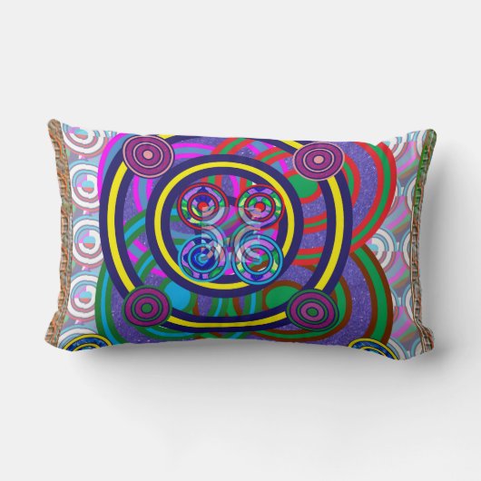 フラのたがの女の子のゲームの円形の円のデザイン ランバークッション (裏面)