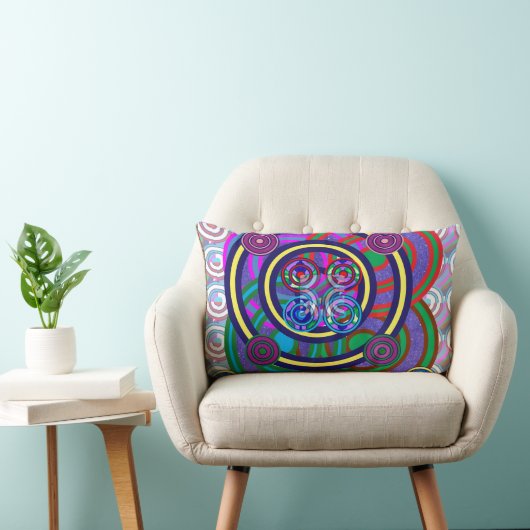 フラのたがの女の子のゲームの円形の円のデザイン ランバークッション (椅子)