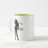 フラのたがの女の子; カッコいい ツートーンマグカップ (正面左)