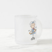 フラのたがの棒の姿のTシャツおよびギフト フロストグラスマグカップ (正面右)