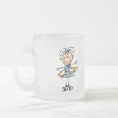 フラのたがの棒の姿のTシャツおよびギフト フロストグラスマグカップ (左)