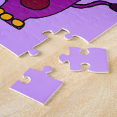 フラのたがを遊んでいるおもしろいな紫色のカバ ジグソーパズル (側面)