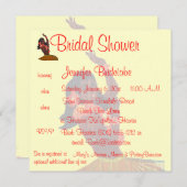 フラのアロハルアウ（ハワイ式宴会）のブライダルシャワー 招待状 (正面/裏面)