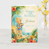 フラの誕生日パーティー カード (黄色い花)