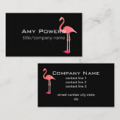 フラはっきりしたミンゴモダンピンクとブラック 名刺 (正面/裏面)