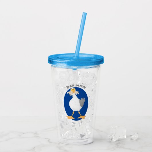 フライおもしろいトのフランスのカモメ アクリルタンブラー (アイス裏面)