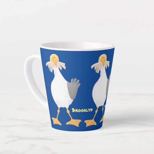 フライおもしろいトのフランスのカモメ カフェラテマグ (左アングル)