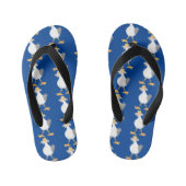 フライおもしろいトのフランスのカモメ キッズビーチサンダル (フットベッド)