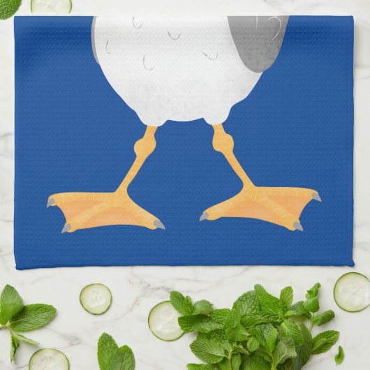 フライおもしろいトのフランスのカモメ キッチンタオル (折り畳み)