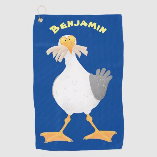 フライおもしろいトのフランスのカモメ ゴルフタオル (正面)