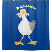 フライおもしろいトのフランスのカモメ シャワーカーテン (正面)