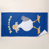 フライおもしろいトのフランスのカモメ ビーチタオル (正面)