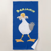 フライおもしろいトのフランスのカモメ ビーチタオル (正面)