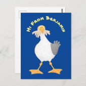 フライおもしろいトのフランスのカモメ ポストカード (正面/裏面)