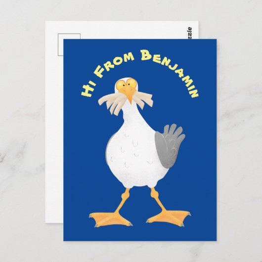 フライおもしろいトのフランスのカモメ ポストカード (正面/裏面)