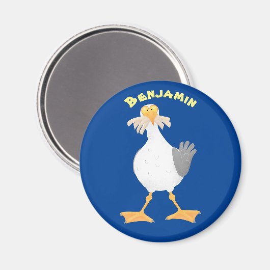 フライおもしろいトのフランスのカモメ マグネット (正面/裏面)