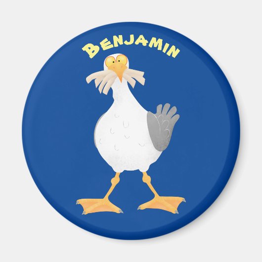 フライおもしろいトのフランスのカモメ マグネット (正面)