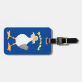 フライおもしろいトのフランスのカモメ ラゲッジタグ (正面横)