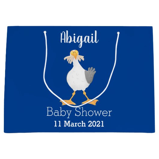 フライおもしろいトのフランスのカモメ ラージペーパーバッグ (正面)