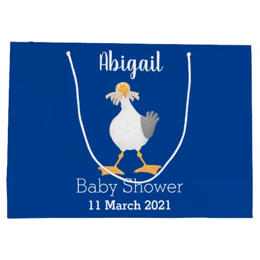 フライおもしろいトのフランスのカモメ ラージペーパーバッグ (裏面)