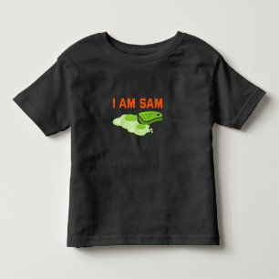 フライおもしろいドグリーンハムと卵の日私はサム トドラーTシャツ
