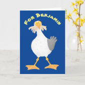 フライおもしろいド漫画のフランスのカモメ カード (黄色い花)